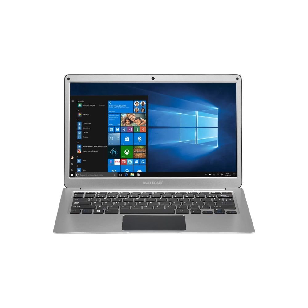 Notebook Multilaser Legacy Intel Dual Core Win 10 Home 32GB (expansível para 64GB via SSD) 4GB RAM 13,3" Prata - PC222 - Imagem 2