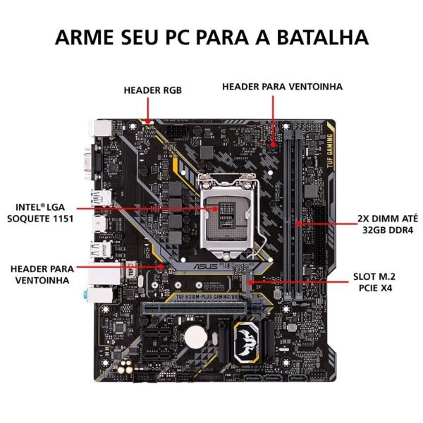 Placa Mãe h310m-Plus Tuf Gaming/br lga 1151 - Asus - Image 4