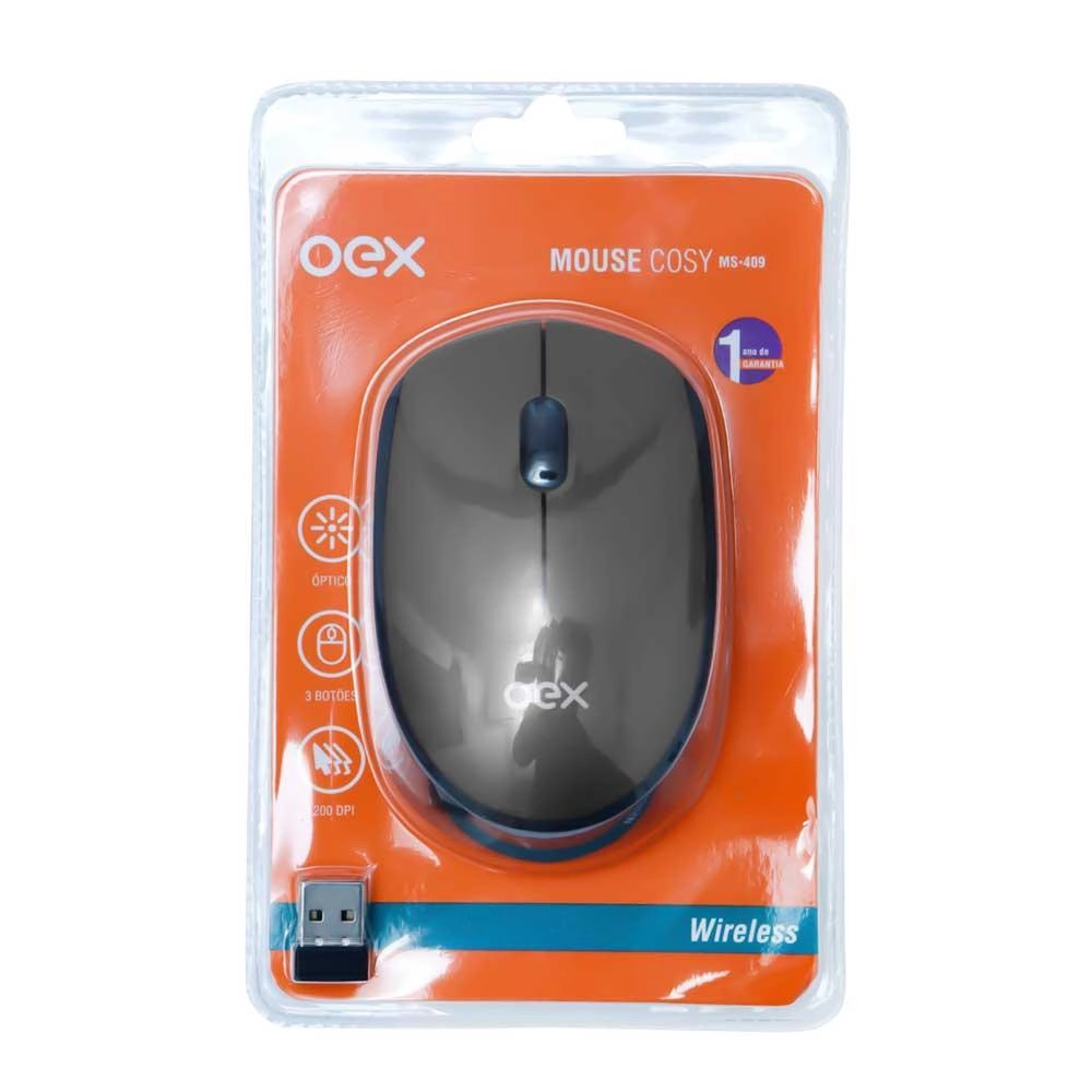 Mouse Sem Fio Wireless ms409 Cosy Cinza - Oex - Imagem 3
