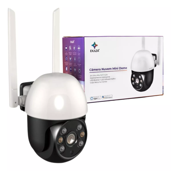 Câmera Inteligente Wifi Externa 360 2k Nuvem Ekaza T1268