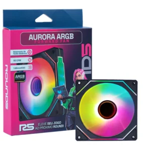 Cooler Fan 120mm Round5 Aurora Forward ARGB Preto R5-aurora-fw-b-2192