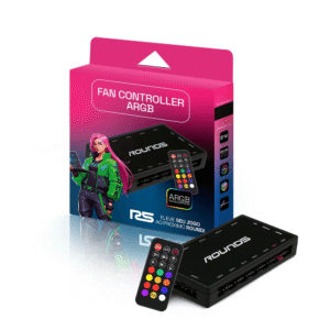 Controladora Fan 6 Pwm E 7 ARGB Com Controle Round5 Preto